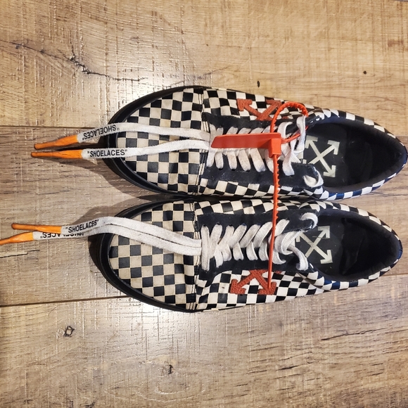 OFF-WHITE VULC LOW - Checker Black & White | Size US 10 Eur 43 - Slightly Worn - Picture 2 of 10